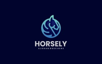 Horse Line Art Logo Template