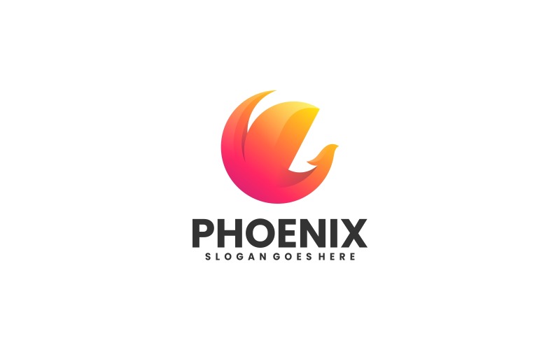 Phoenix Gradient Logo Design 3 Logo Template
