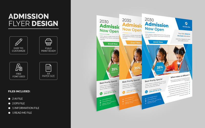 Admission Flyer Template | Colorful flyer templates Corporate Identity