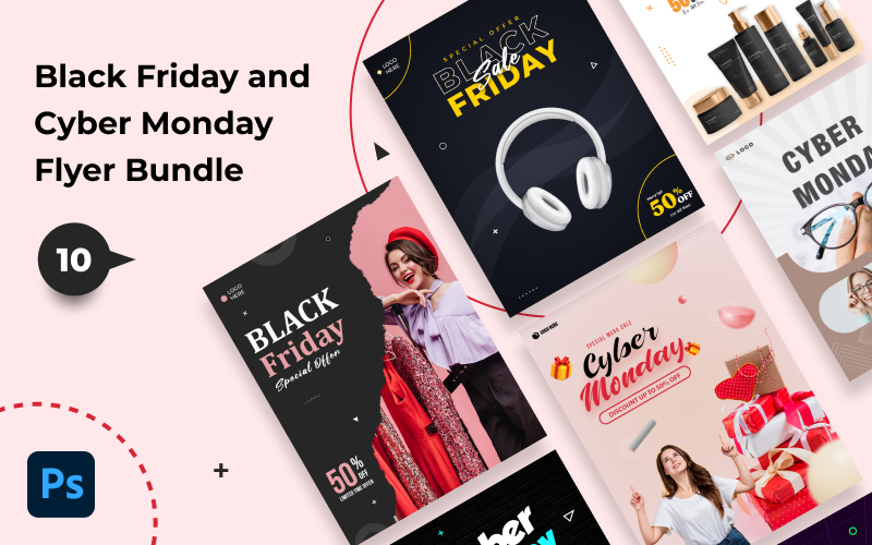 Black Friday and Cyber Monday Flyer Bundle Corporate Identity
