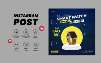 Exclusive Watch Sale Instagram Post Design Template
