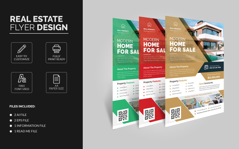 Real Estate Flyer | Luxury Homes for Sale | Advertisement Flyer Template Corporate Identity
