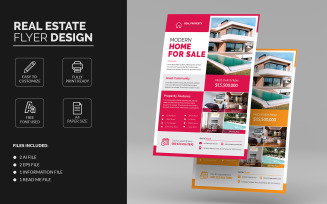 Real Estate Flyer | Modern Home For Sale | Advertisement Flyer Template