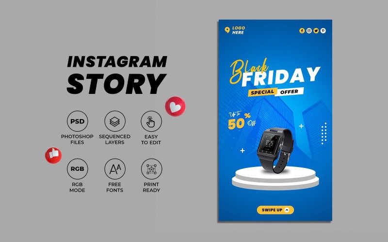 Watch Offer Instagram Story Template Social Media