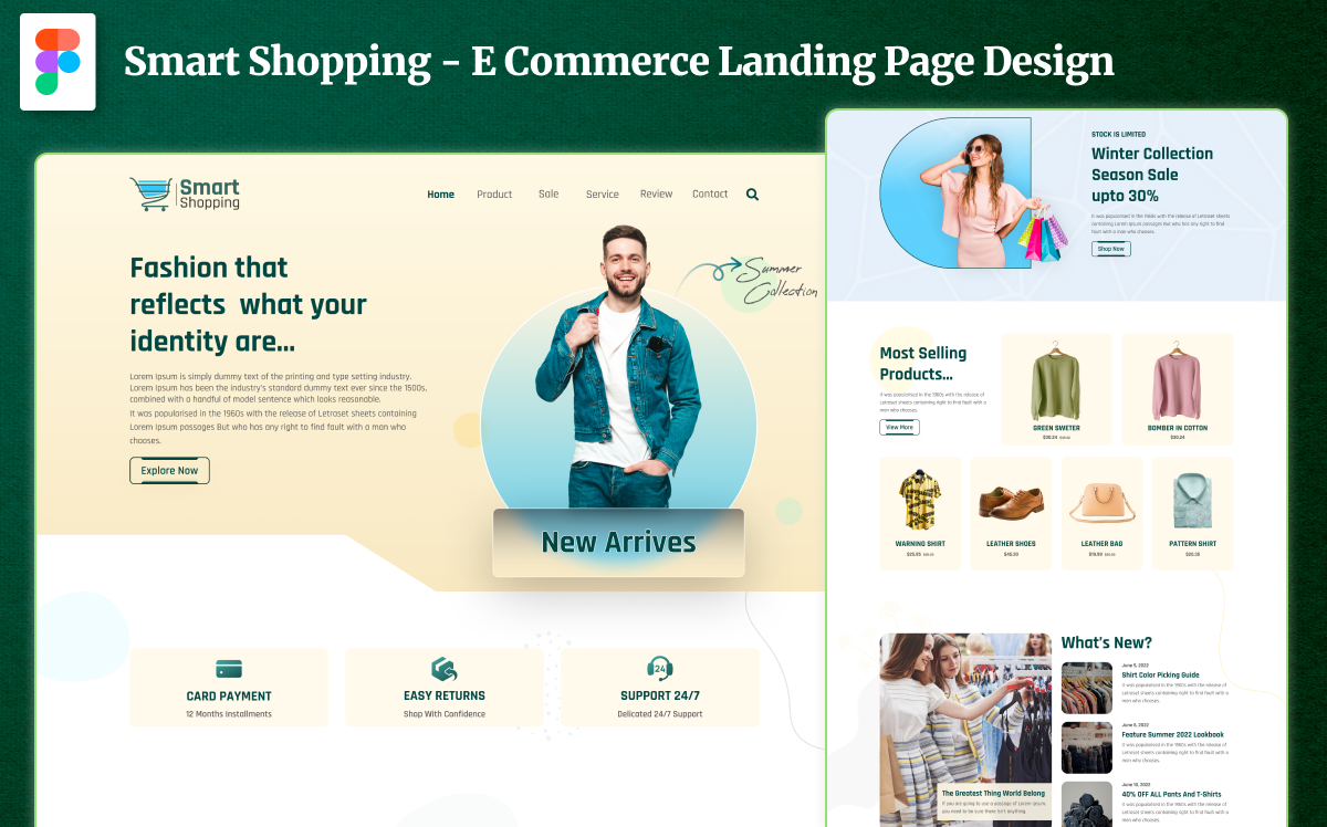 Smart Shopping - E-Commerce Landing Page Figma Kit