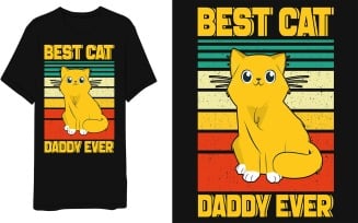 Best Cat Daddy Ever Vintage Cat T-shirt Design