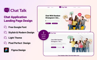 Chat Talk - Chat Application Landing Page Figma UI Kit