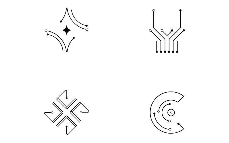 Circuit illustration design vector, technology symbol10 Logo Template