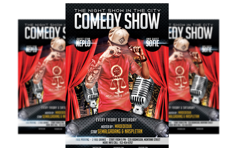 Comedy Show Flyer Template #5 Corporate Identity