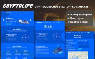 CryptoLife - Cryptocurrency Startup PSD Template