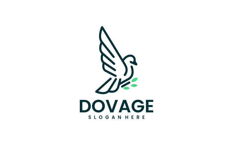 Dove Line Art Logo Style 1 Logo Template
