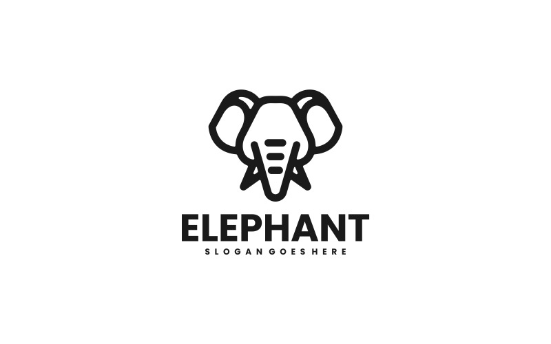 Elephant Line Art Logo Style Vol.3 Logo Template