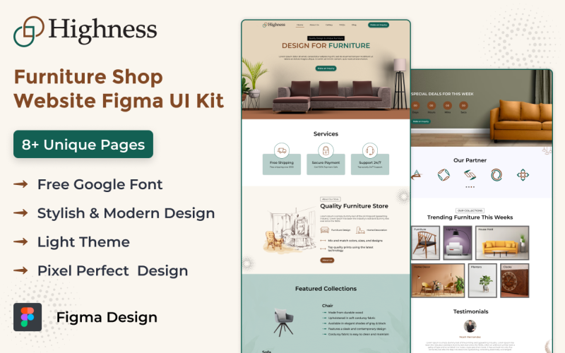 Highness - Furniture Shop Website Figma UI Kit UI Element