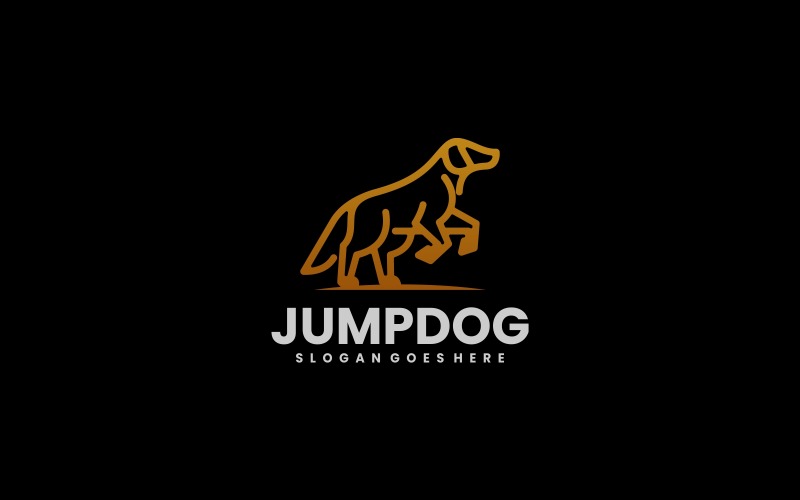 Jump Dog Line Art Logo Design Logo Template