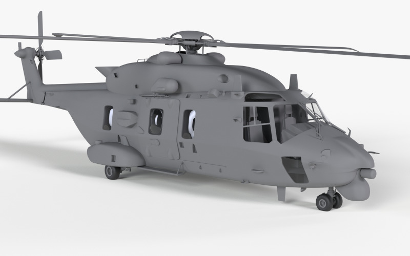 NH90 Military Transportation Helicopter 3D Model
