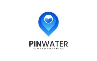 Pin Water Gradient Logo Style