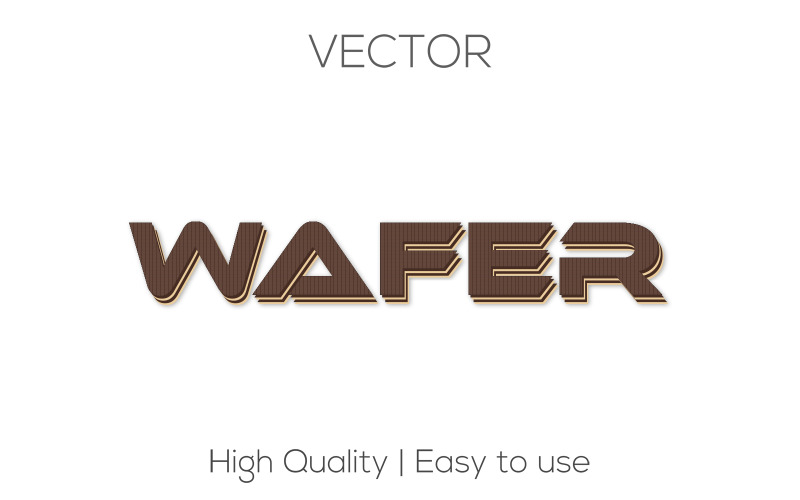 Premium Wafer | Realistic Wafer Text Style | Wafer Editable Vector Text Effect Illustration