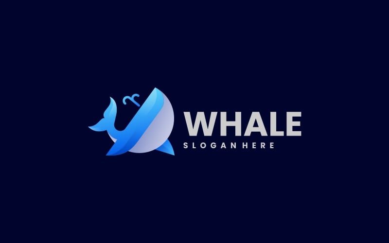 Whale Gradient Logo Style 3 Logo Template