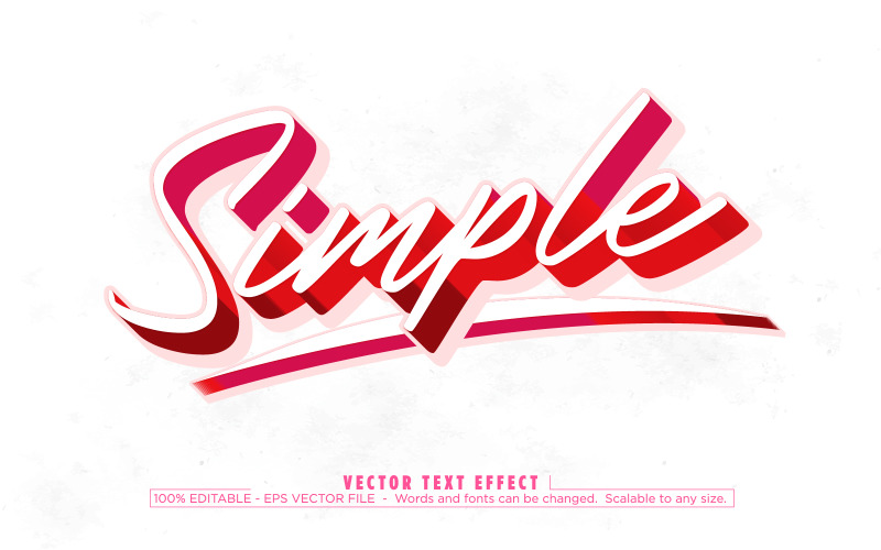 Simple - Editable Text Effect, Minimal And Cartoon Text Style, Graphics Illustration
