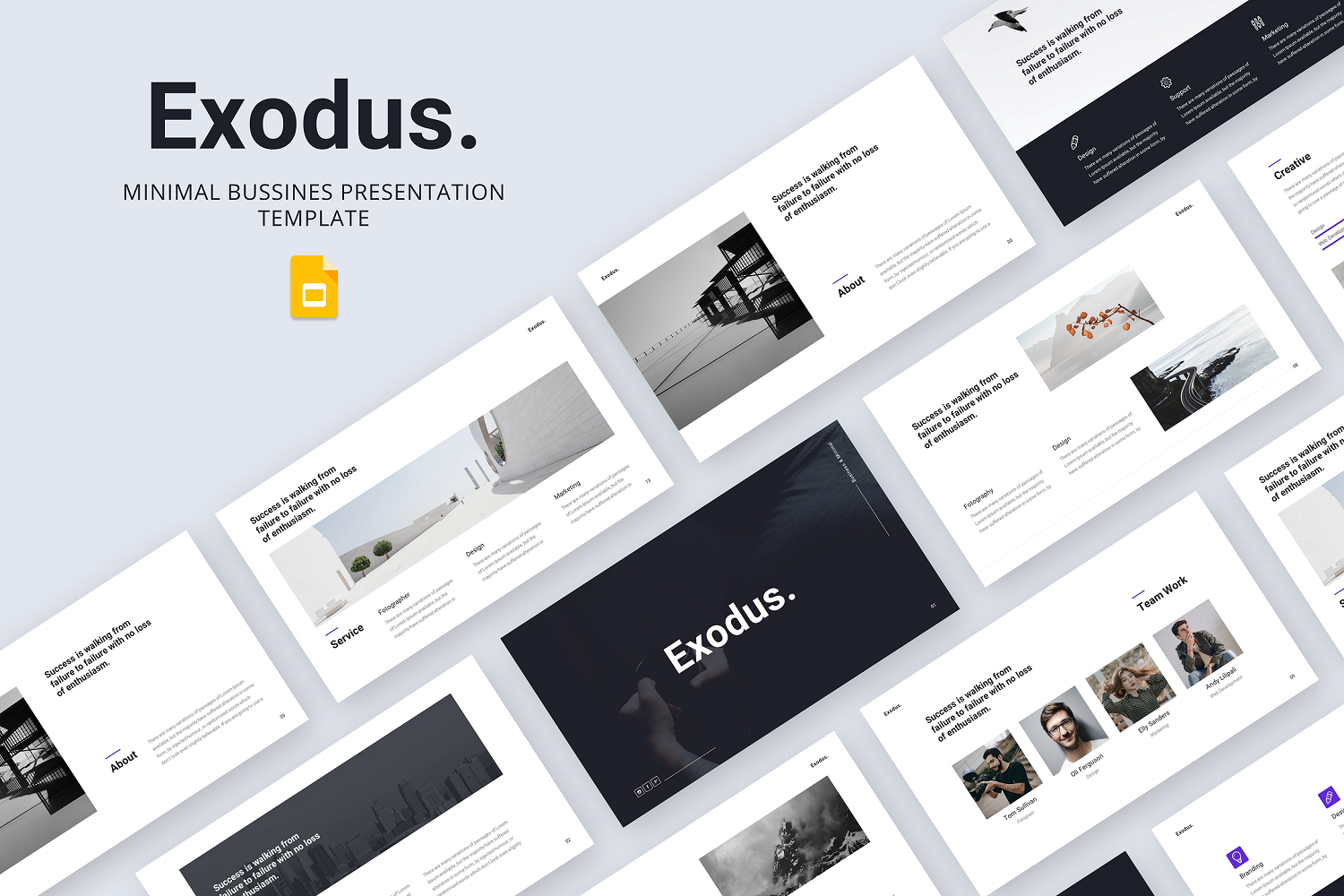 Exodus - Minimal Business Google Slide Template