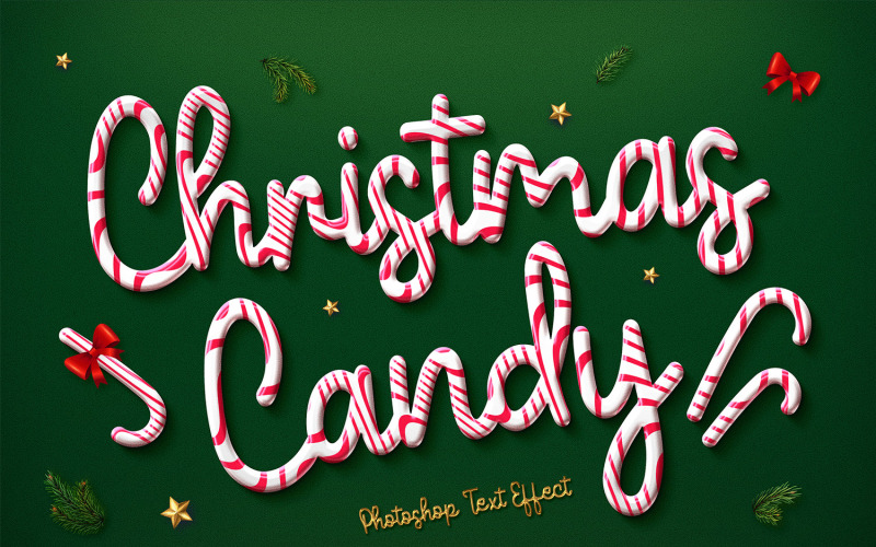 Christmas Candy Text Effect Illustration