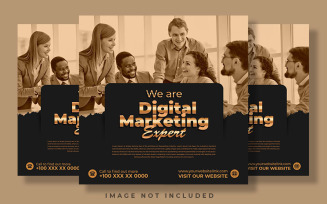 Digital Marketing Expert Gold Black Social Media Post