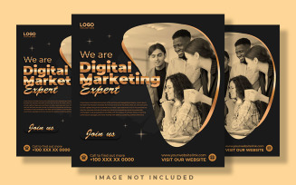 Digital Marketing Gold Black Social Media Post