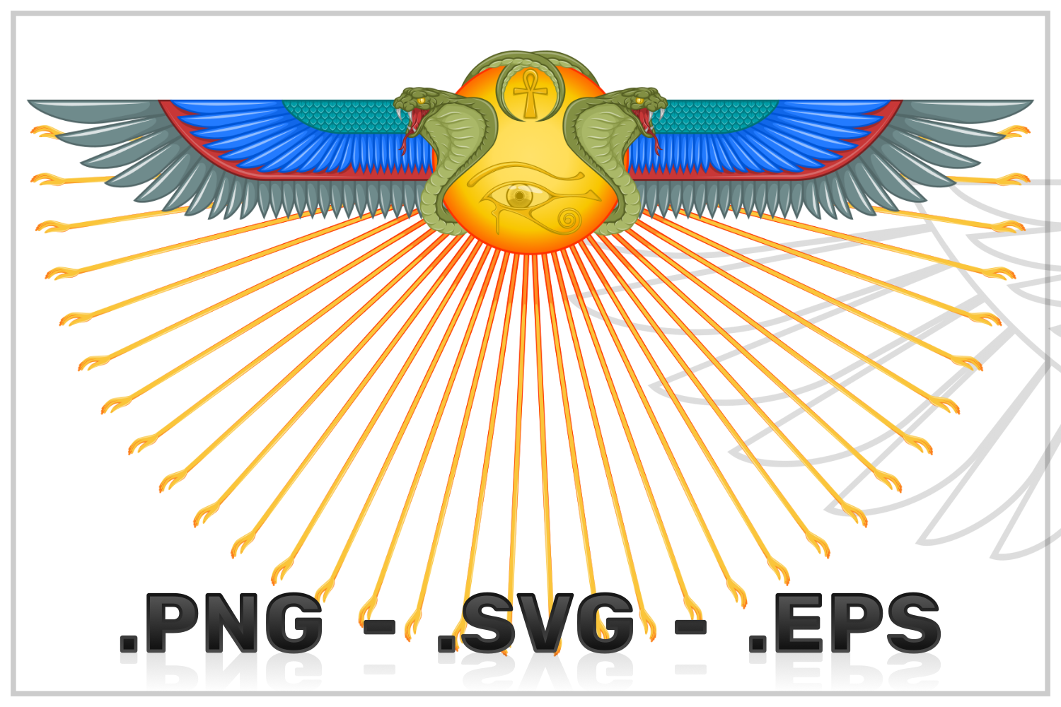 Vector Design Of Winged Sun With Cobra