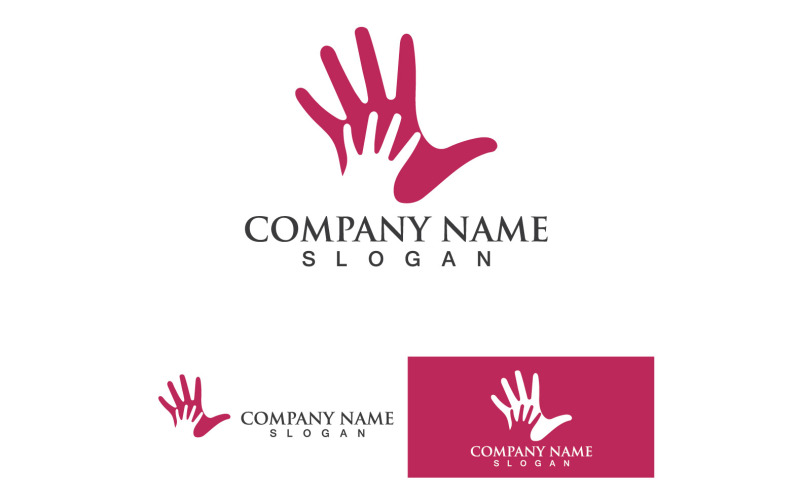 Hand Care Team Community Group Friend Logo V10 Logo Template