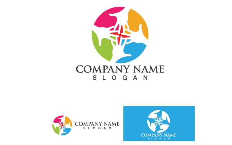 Hand Care Team Community Group Friend Logo V7 Logo Template