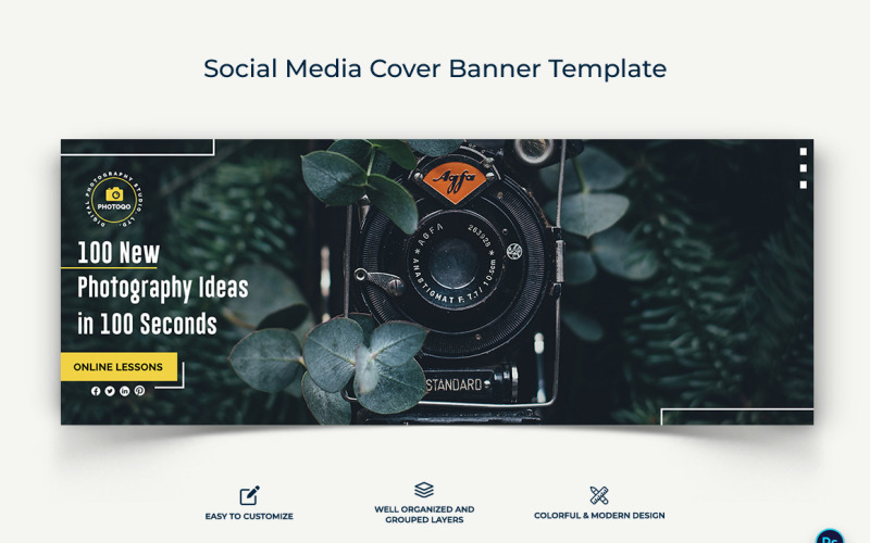 Photography Facebook Cover Banner Design Template-08 Social Media