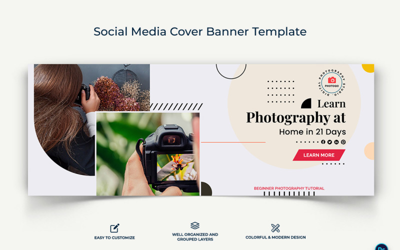 Photography Facebook Cover Banner Design Template-09 Social Media