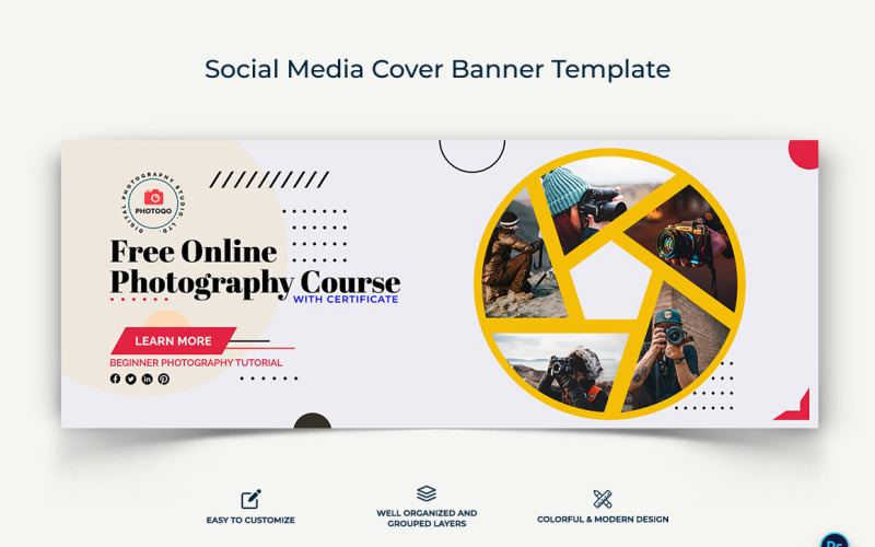 Photography Facebook Cover Banner Design Template-10 Social Media