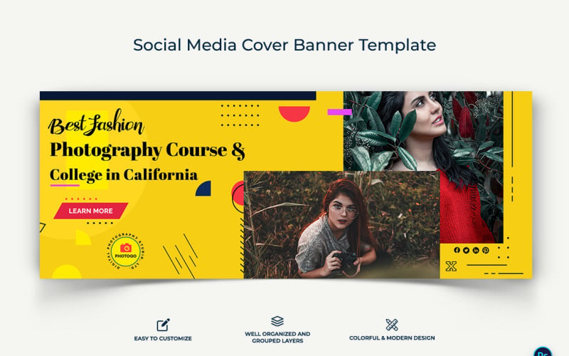Photography Facebook Cover Banner Design Template-11 Social Media