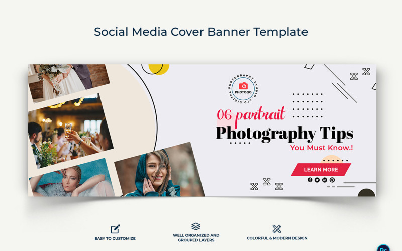 Photography Facebook Cover Banner Design Template-12 Social Media