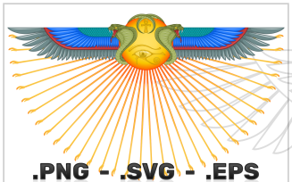 Vector Design Of Winged Sun With Cobra