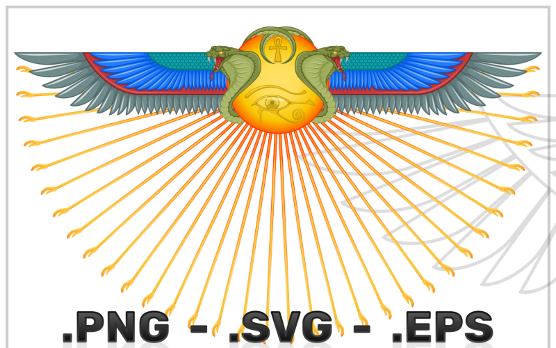 Vector Design Of Winged Sun With Cobra Vector Graphic
