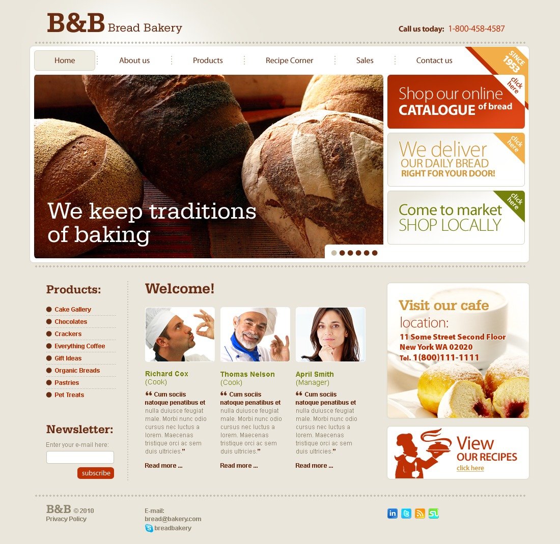 Bakery Website Templates Free Download Bootstrap