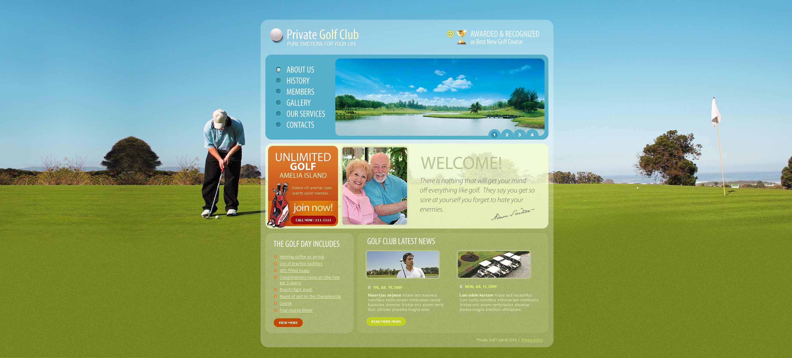 Golf Website Template #28912