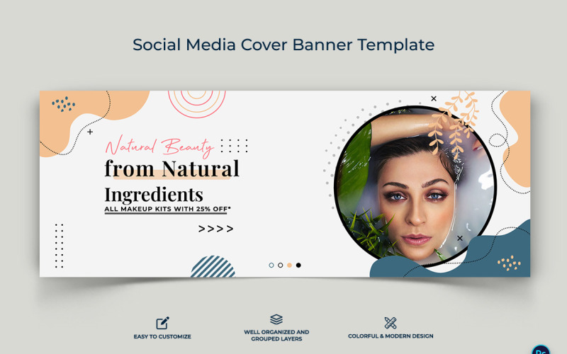 Beauty Tips Facebook Cover Banner Design Template-01 Social Media
