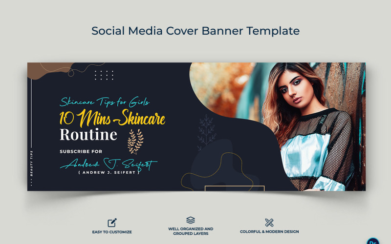 Beauty Tips Facebook Cover Banner Design Template-02 Social Media