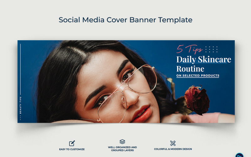 Beauty Tips Facebook Cover Banner Design Template-03 Social Media