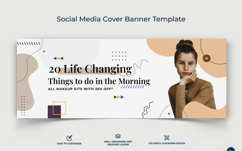 Beauty Tips Facebook Cover Banner Design Template-05 Social Media