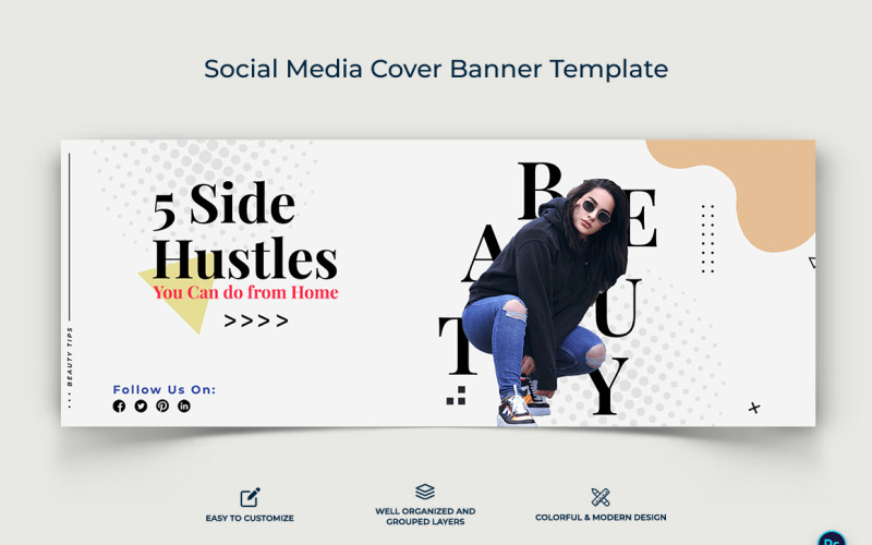 Beauty Tips Facebook Cover Banner Design Template-06 Social Media