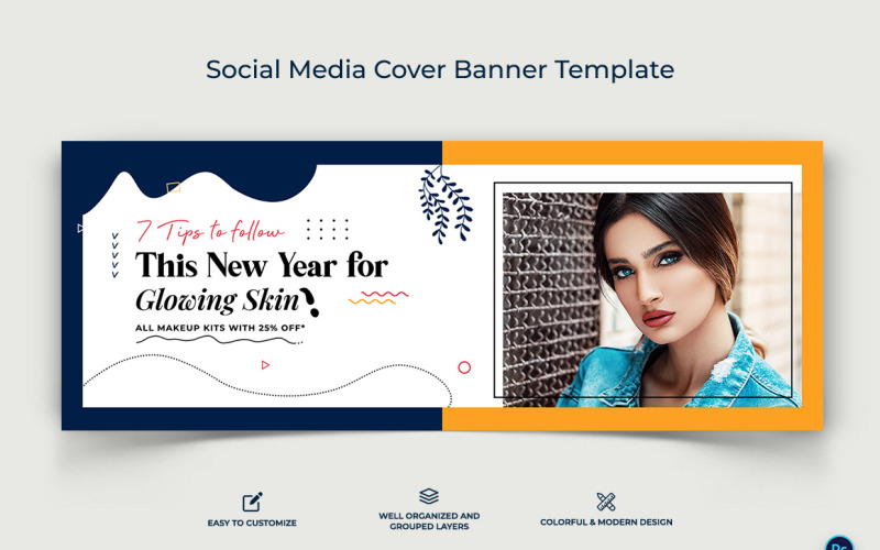 Beauty Tips Facebook Cover Banner Design Template-08 Social Media