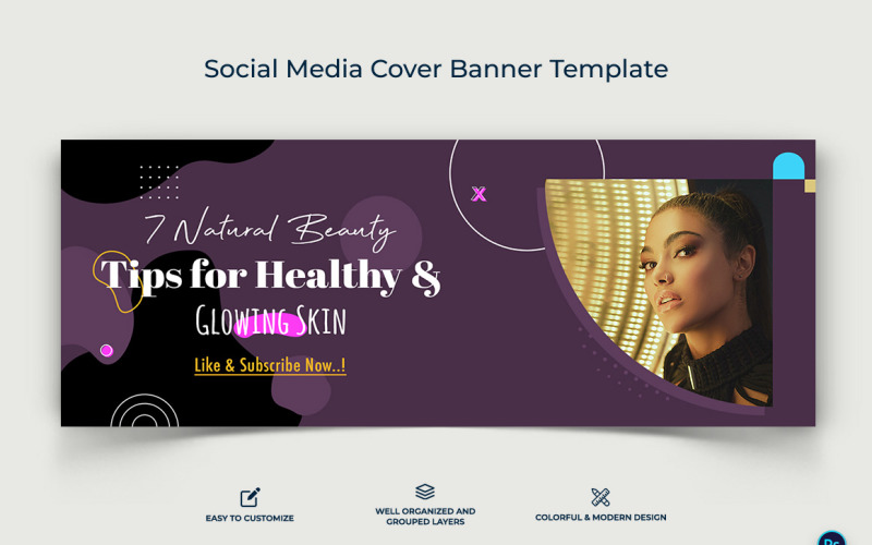Beauty Tips Facebook Cover Banner Design Template-12 Social Media