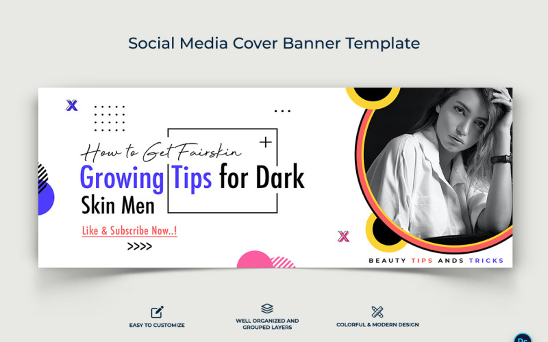 Beauty Tips Facebook Cover Banner Design Template-14 Social Media