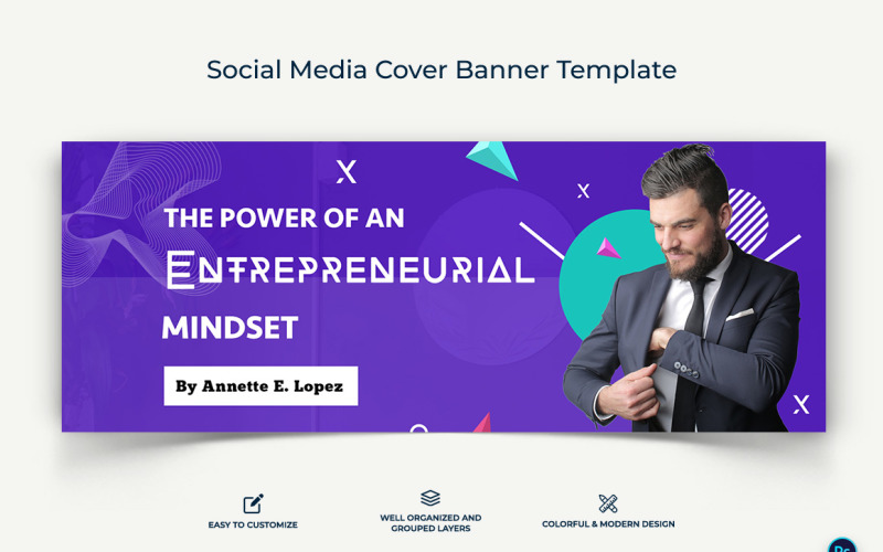 Business Service Facebook Cover Banner Design Template-03 Social Media