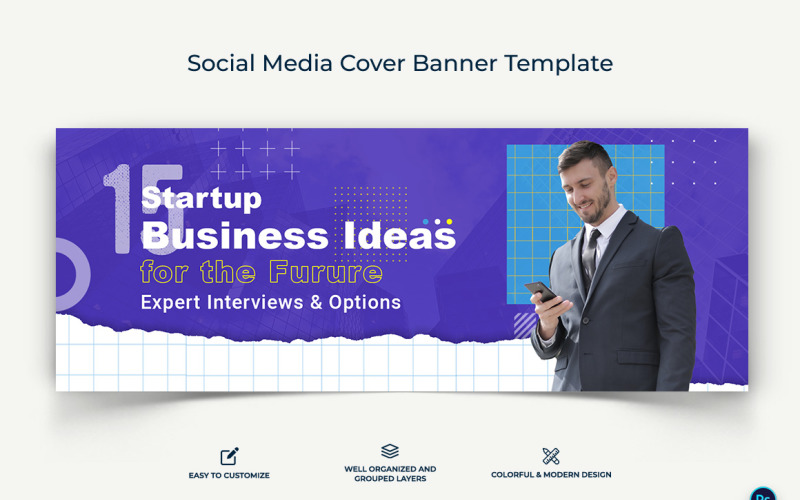 Business Service Facebook Cover Banner Design Template-04 Social Media