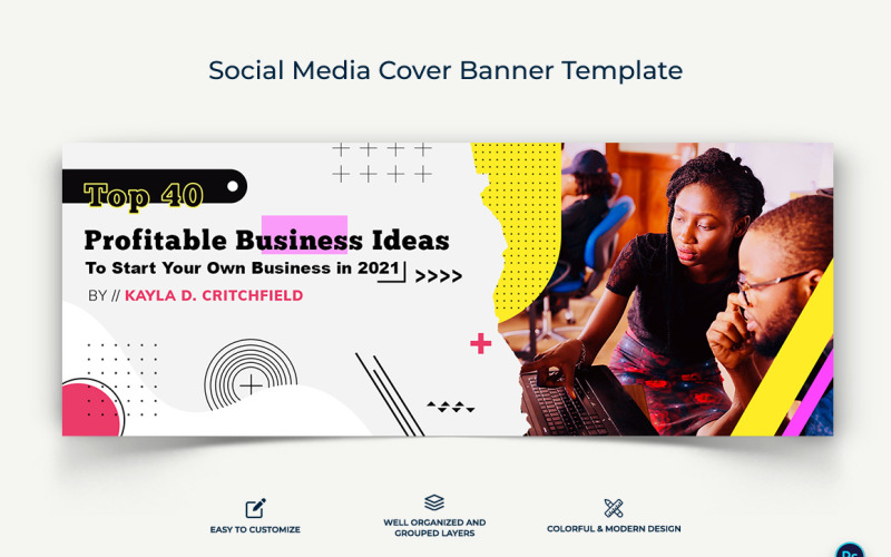 Business Service Facebook Cover Banner Design Template-06 Social Media